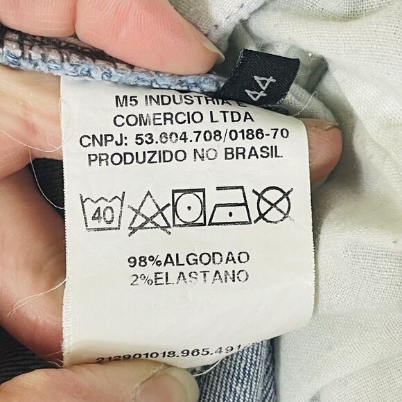 Carlos Miele Light Wash Distressed Destroyed Skinny Jeans Womens 44 Medium Large - Picture 10 of 10